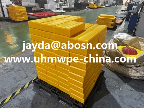 Yellow UHMWPE Plastic Blocks Custom Size Plate CNC Cutting