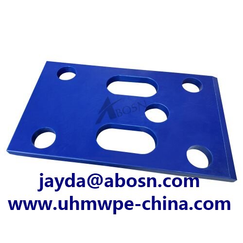 Blue UHMWPE Custom Parts with Holes CNC Cutting